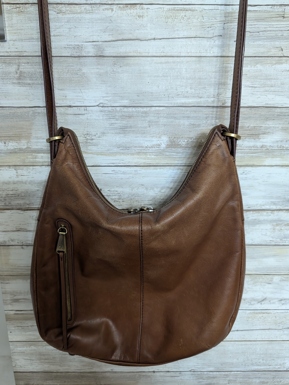 HOBO Cognac Brown Leather Shoulder Hobo Bag